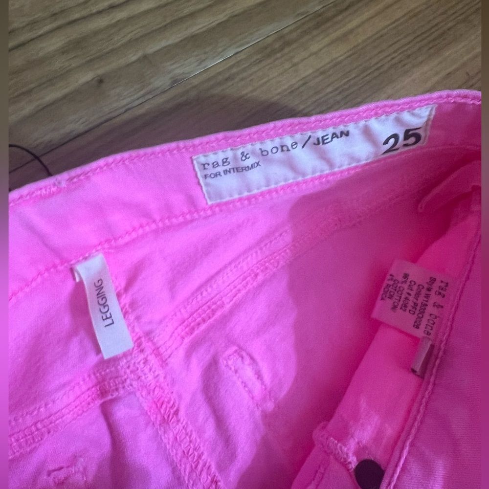 Rag & Bone neon pink jean legging size 25 - Picture 6 of 12